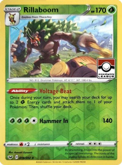 Rillaboom 014/202 (League Promo) [League & Championship Cards]