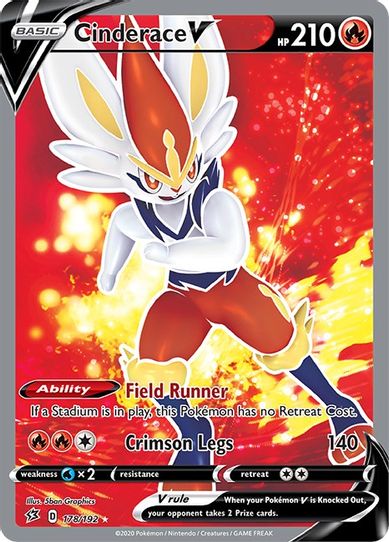 Cinderace V (Full Art) (178/192) [Sword & Shield: Rebel Clash]