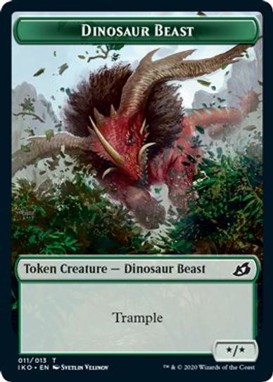 Dinosaur Beast // Human Soldier Double-sided Token [Ikoria: Lair of Behemoths]