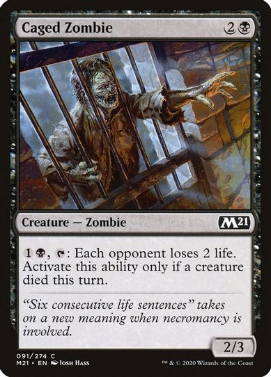Caged Zombie (91) [Core Set 2021]