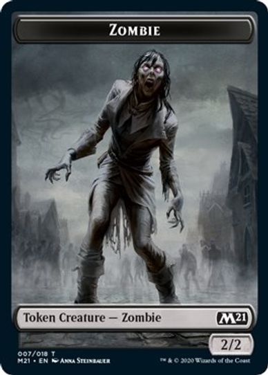 Cat // Zombie Double-sided Token (20) [Core Set 2021]