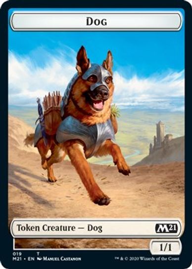 Dog // Saproling Double-sided Token (19) [Core Set 2021]