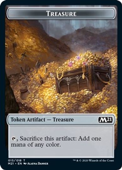 Treasure // Zombie Double-sided Token (15) [Core Set 2021]