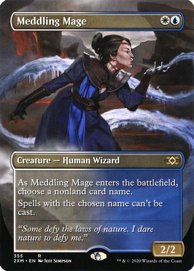 Meddling Mage (Borderless) (355) [Double Masters]