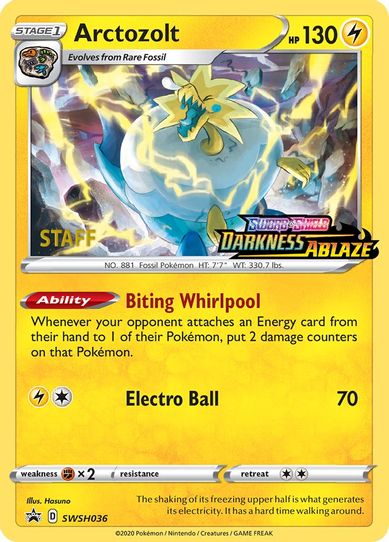 Arctozolt SWSH036 (Prerelease Promo) [Staff] (SWSH036) [SWSH: Sword & Shield Promo Cards]