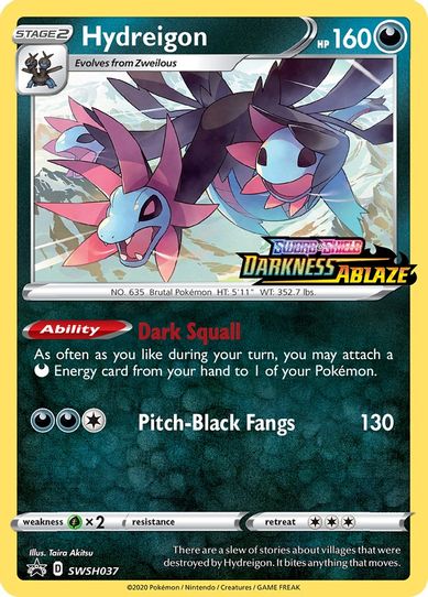 Hydreigon SWSH037 (Prerelease Promo) (SWSH037) [SWSH: Sword & Shield Promo Cards]