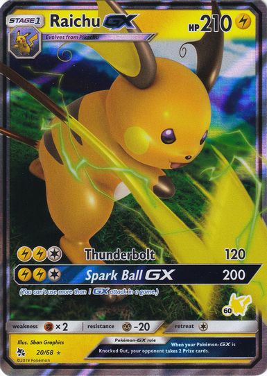 Raichu GX Official Pokemon Cards - GX, VMAX, EX or V