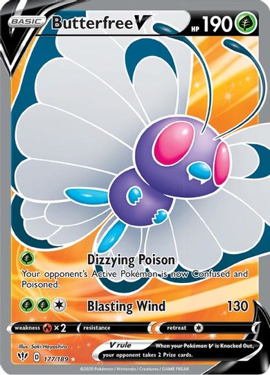 Butterfree V (Full Art) (177/189) [Sword & Shield: Darkness Ablaze]