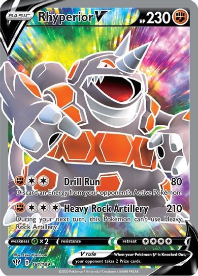 Rhyperior V (Full Art) (181/189) [Sword & Shield: Darkness Ablaze]