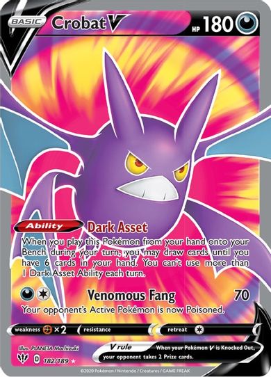 Crobat V (Full Art) (182/189) [Sword & Shield: Darkness Ablaze]
