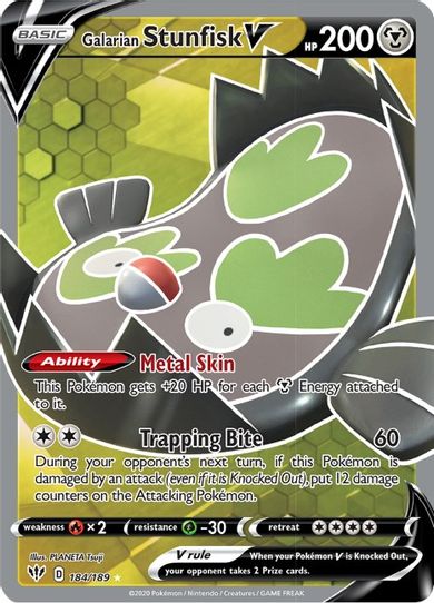 Galarian Stunfisk V (Full Art) (184/189) [Sword & Shield: Darkness Ablaze]