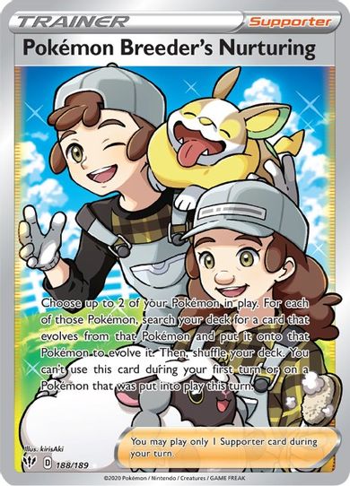 Pokemon Breeder's Nurturing (Full Art) (188/189) [Sword & Shield: Darkness Ablaze]