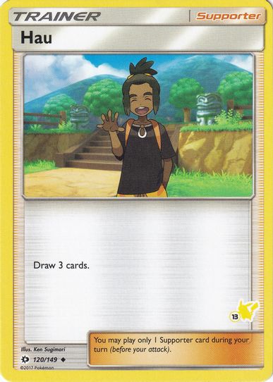 Hau (# Pikachu Stamped) (120/149) [Battle Academy]