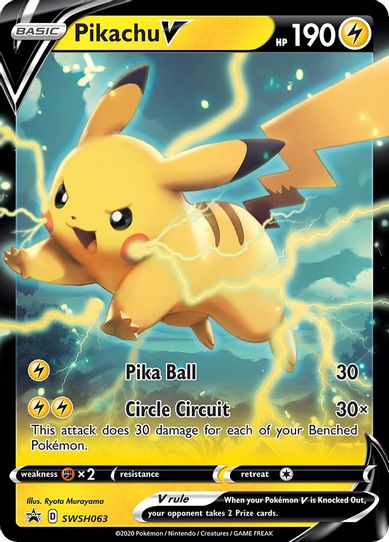 Pikachu V [SWSH061] JUMBO, Oversized, Shining Fates Pokemon TCG Promo Card