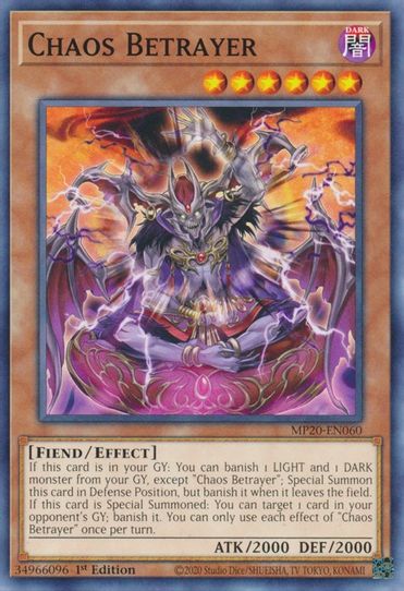 Chaos Betrayer (MP20-EN060) [2020 Tin of Lost Memories]