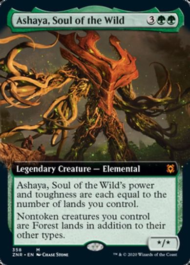 Ashaya, Soul of the Wild (Extended Art) (358) [Zendikar Rising]