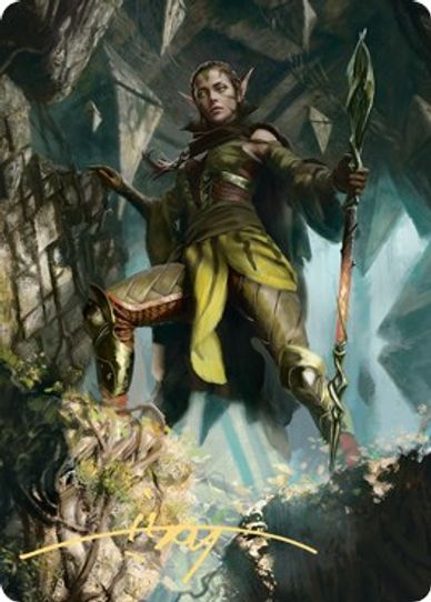 Nissa of Shadowed Boughs Art Card () (Gold-Stamped Signature) (5) [Art Series: Zendikar Rising]