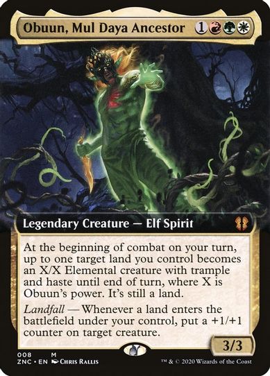Obuun, Mul Daya Ancestor (Extended Art) (8) [Commander: Zendikar Rising]
