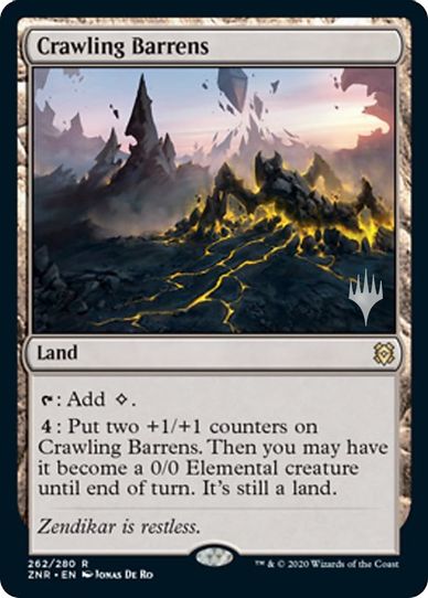 Crawling Barrens (262) [Promo Pack: Zendikar Rising]