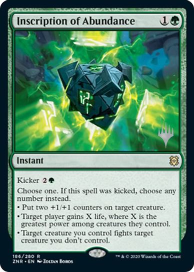 Inscription of Abundance (186) [Promo Pack: Zendikar Rising]