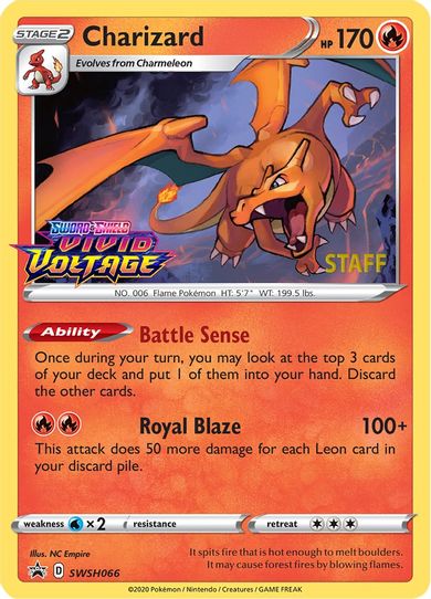 Charizard SWSH066 (Prerelease Promo) [Staff] (SWSH066) [SWSH: Sword & Shield Promo Cards]