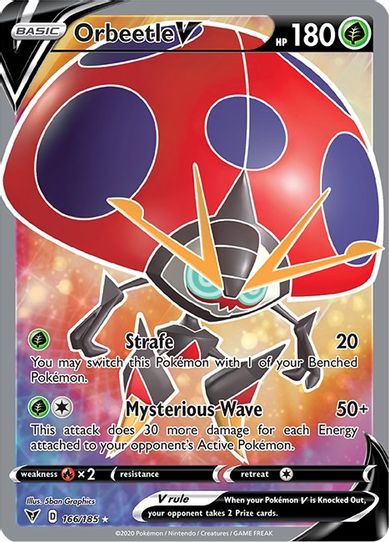 Orbeetle V (Full Art) (166/185) [Sword & Shield: Vivid Voltage]