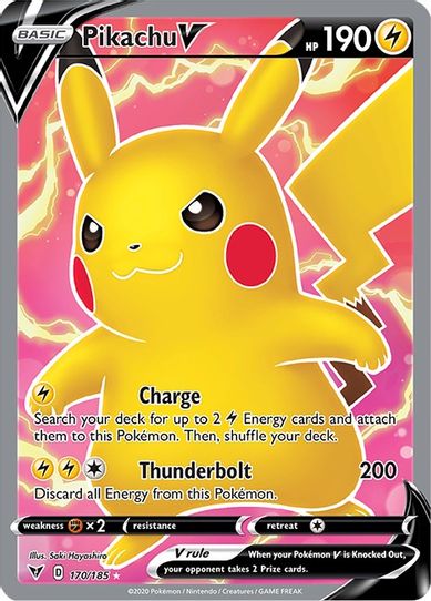 Pikachu V (Full Art) (170/185) [Sword & Shield: Vivid Voltage]