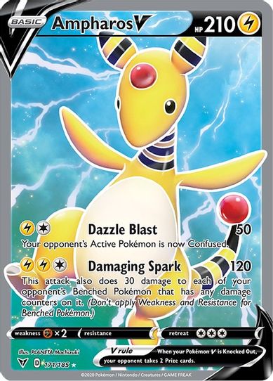 Ampharos V (Full Art) (171/185) [Sword & Shield: Vivid Voltage]