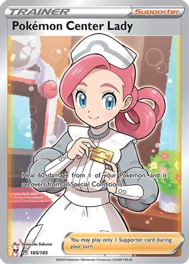 Pokemon Center Lady (Full Art) (185/185) [Sword & Shield: Vivid Voltage]