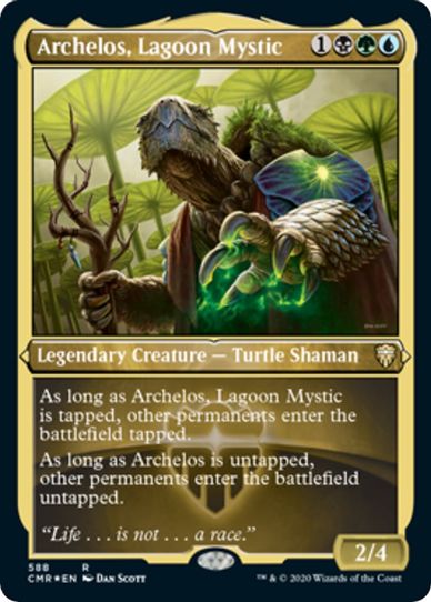 Archelos, Lagoon Mystic (Foil Etched) (588) [Commander Legends]