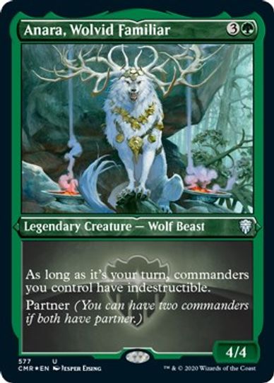 Anara, Wolvid Familiar (Foil Etched) (577) [Commander Legends]