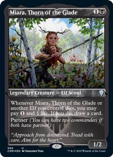 Miara, Thorn of the Glade (Foil Etched) (566) [Commander Legends]