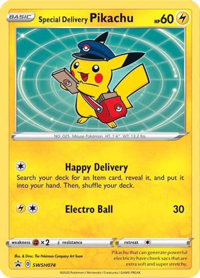 Special Delivery Pikachu SWSH074 (SWSH074) [SWSH: Sword & Shield Promo Cards]