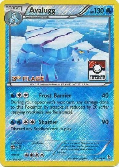 Avalugg 31/106 (League Promo) [3rd Place] [League & Championship Cards]