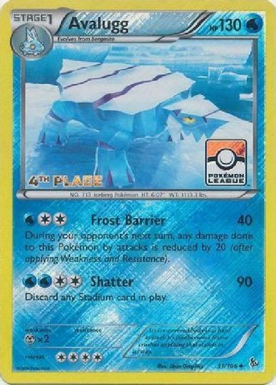 Avalugg 31/106 (League Promo) [4th Place] [League & Championship Cards]
