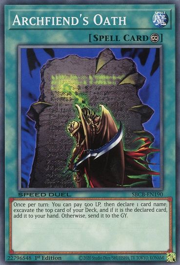 Archfiend's Oath (SBCB-EN190) [Speed Duel: Battle City Box]