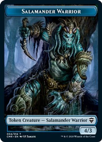 Angel // Salamander Warrior Double-sided Token [Commander Legends]