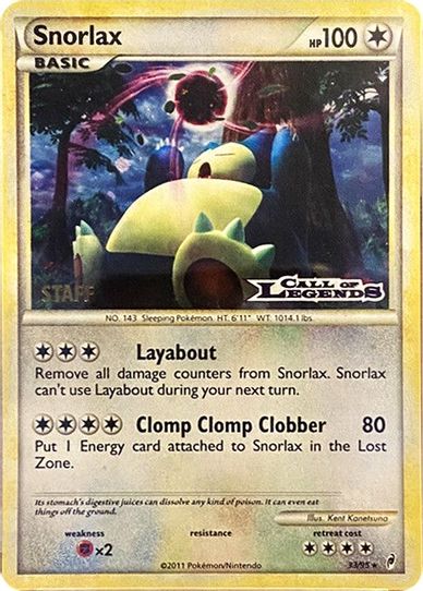 Snorlax 33/95 (Prerelease Promo) [Staff] [Nintendo Promos]