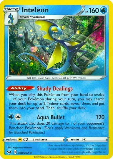 Inteleon (Cosmos Holo) (058/202) [Miscellaneous Cards & Products]