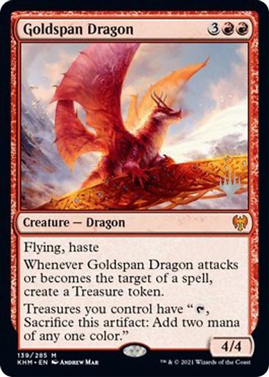 Goldspan Dragon (139) [Promo Pack: Kaldheim]