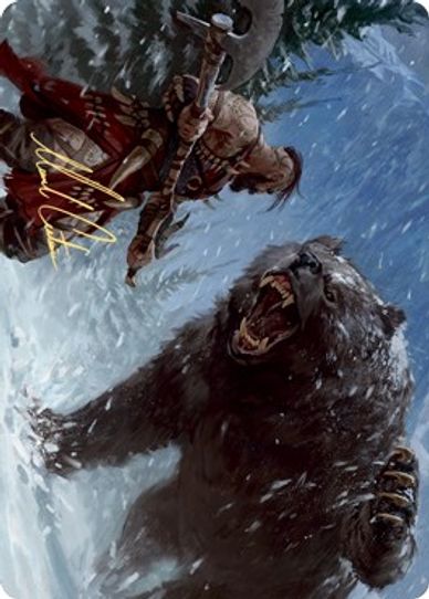 Blizzard Brawl Art Card (Gold-Stamped Signature) (41) [Art Series: Kaldheim]