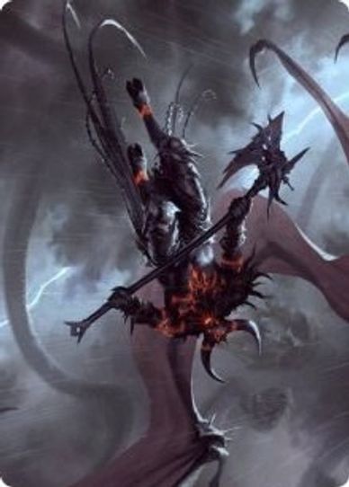 Burning-Rune Demon Art Card (20) [Art Series: Kaldheim]