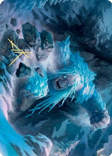 Icehide Troll Art Card (Gold-Stamped Signature) (46) [Art Series: Kaldheim]
