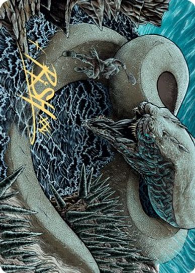 Koma, Cosmos Serpent Art Card () (Gold-Stamped Signature) (80) [Art Series: Kaldheim]