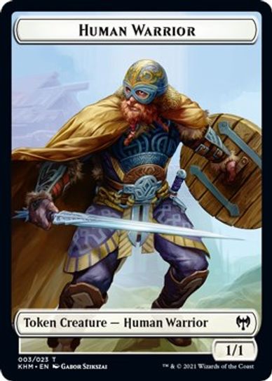 Human Warrior // Bear Double-sided Token [Kaldheim]