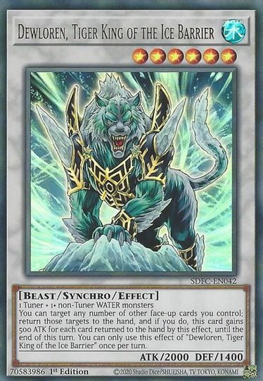 Dewloren, Tiger King of the Ice Barrier (SDFC-EN042) [Structure Deck: Freezing Chains]