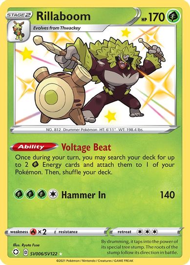 Rillaboom (SV006/SV122) [Shining Fates: Shiny Vault]