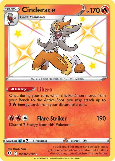 Cinderace (SV017/SV122) [Shining Fates: Shiny Vault]