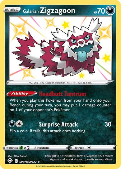 Galarian Zigzagoon (SV078/SV122) [Shining Fates: Shiny Vault]