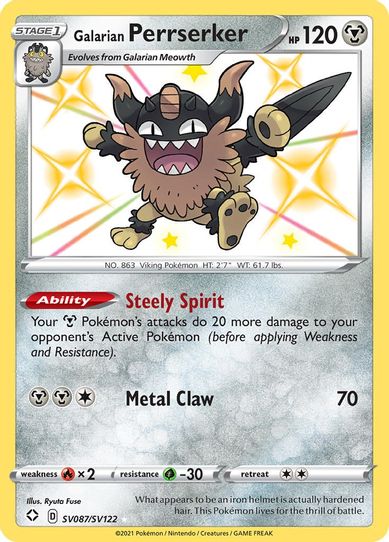 Galarian Perrserker (SV087/SV122) [Shining Fates: Shiny Vault]